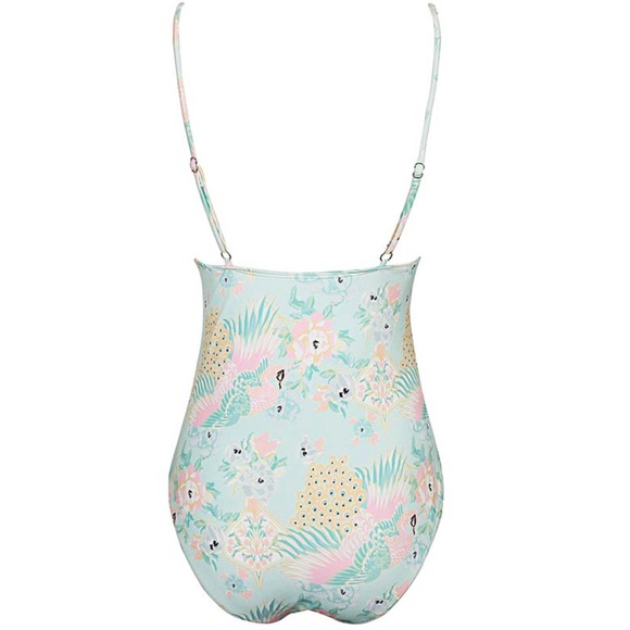 Floral Lace-Up Floral & Tassel Swimsuit - Picture 6 of 8